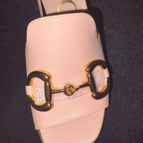 Brand new with box Gucci Pink and Gold Mules with Iconic Horsebit size 10.5 - Picture 4 of 7